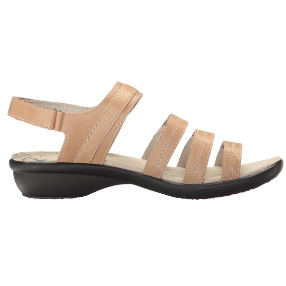 Orthotic Leather Adjustable Kitten Wedge Sandals - Picture 3 of 4